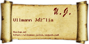 Ullmann Júlia névjegykártya